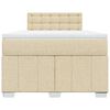 vidaXL kontinentaalvoodi madratsiga, kreemjas, 120x200 cm, kangas