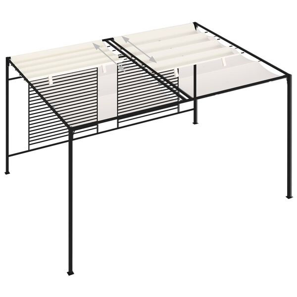vidaXL varjualune eemaldatava katusega 3 x 4 x 2,3 m, kreemjas, 180 g/m²