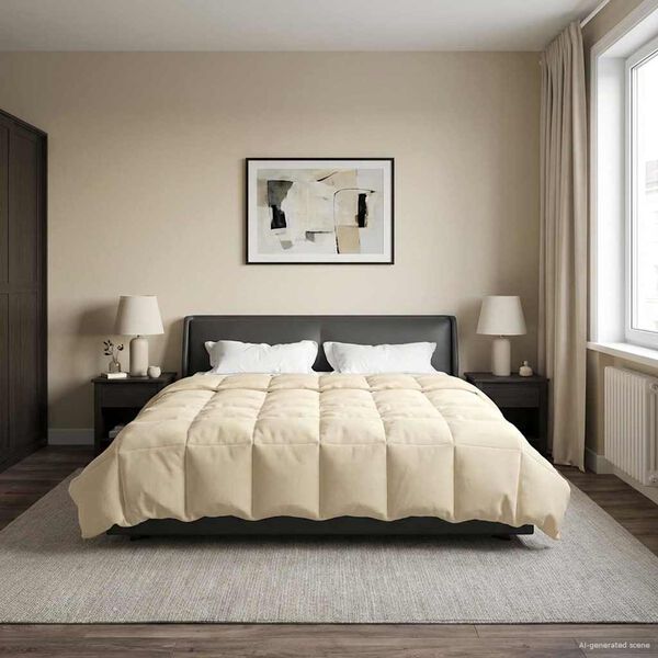 vidaXL Suvised teki Rapistatud cream 220 x 260 cm Mikrokiud