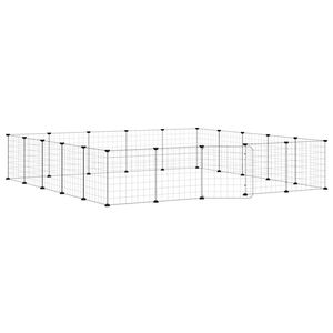 vidaXL 20-paneeliga lemmiklooma aedik uksega, must, 35 x 35 cm, teras