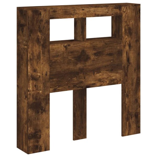 vidaXL voodipeats LEDiga suitsutatud tamm 100x18,5x103,5 cm tehispuit