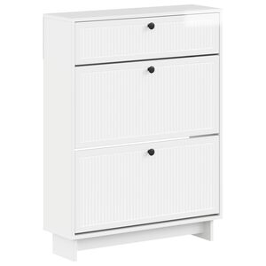 vidaXL Kinga kapp EDE 78 x 24 x 103 cm Tehispuit K&otilde;rgl&auml;ikega valge