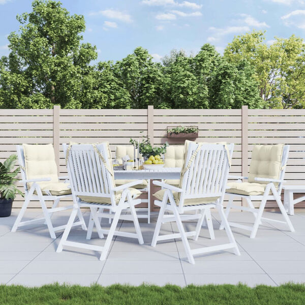 vidaXL madala seljatoega toolipadjad 6 tk, kreemjas, oxford kangas