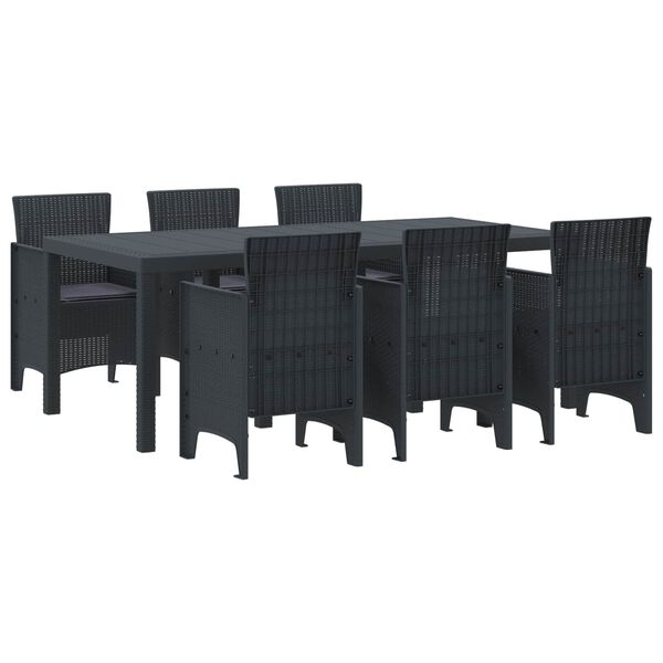 vidaXL Aia söögilaudade komplekt 7 pcs Antratsiit Polt rattan