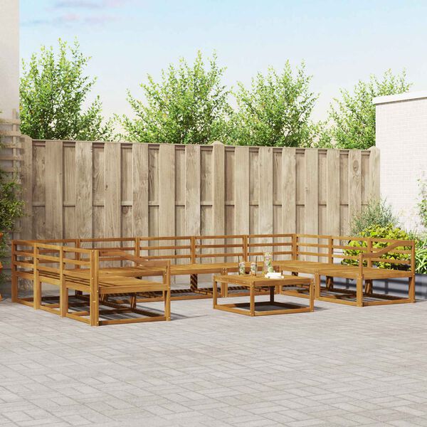 vidaXL V&auml;li diivanikomplekt 10 pcs Neutraalne Tugev akatsiapuu