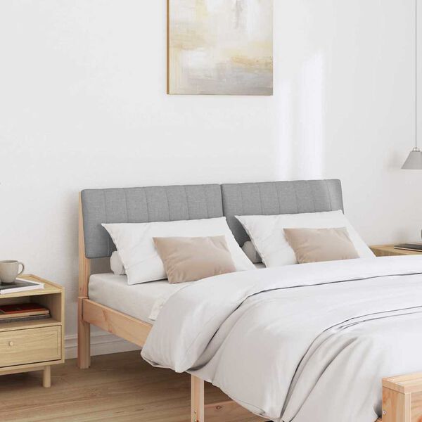 vidaXL Polsterdatud voodiots Helehall 135 cm Tahke m&auml;nd