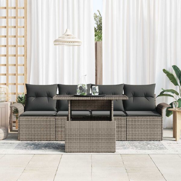 vidaXL Aia Diivanikomplekt padjaga 5 pcs Hall Polü Rattan