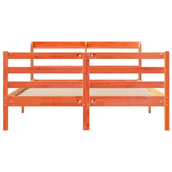 vidaXL voodiraam ilma madratsita, vahapruun, 140 x 190 cm, m&auml;nnipuit