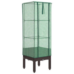 vidaXL taimekast kasvuhoonekattega, rotangi v&auml;limus, 40 x 40 x 140 cm