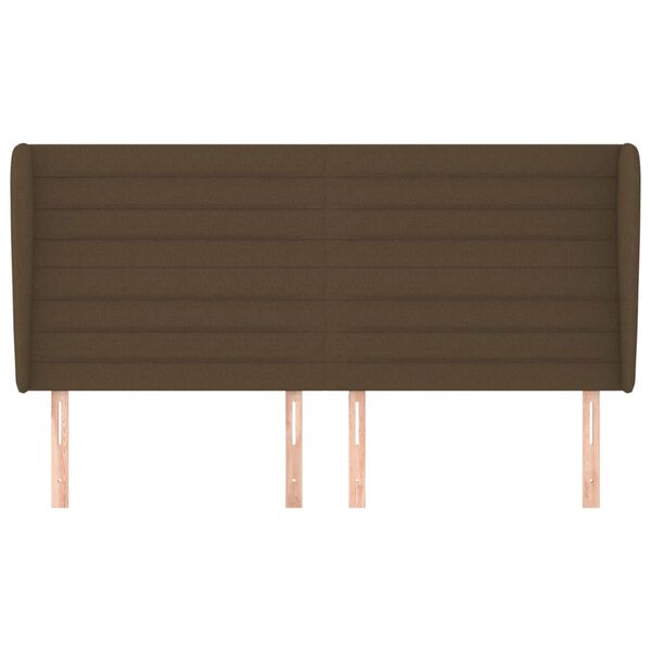 vidaXL voodipeats servadega, tumepruun, 183x23x118/128 cm, kangas