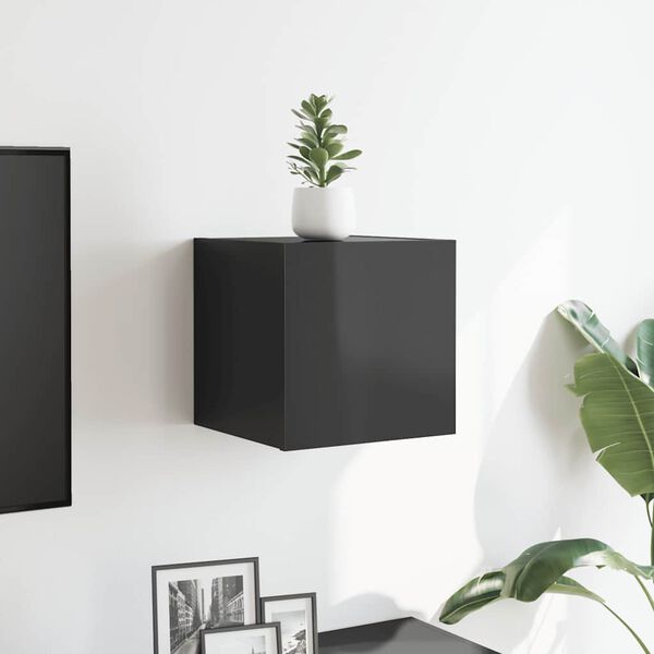 vidaXL seina telerikapp, k&otilde;rgl&auml;ikega, hall, 30,5 x 30 x 30 cm