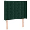 vidaXL voodipeats servadega, tumeroheline, 103x16x118/128 cm, samet