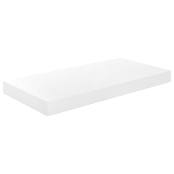 vidaXL seinariiulid, 4 tk, kõrgläikega, valge, 50 x 23 x 3,8 cm MDF
