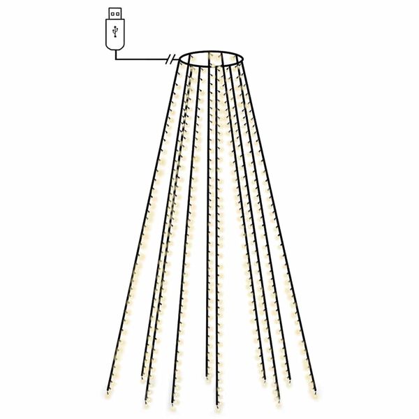 vidaXL puuvalgustid, 500 LEDi, k&uuml;lm valge, 500 cm, tuppa ja &otilde;ue