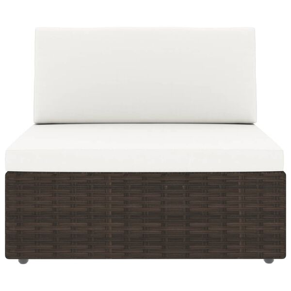 vidaXL 6-osaline aiam&ouml;&ouml;bli komplekt patjadega, pruun, pol&uuml;rotang