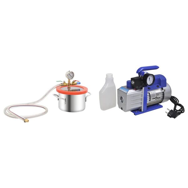 vidaXL vaakumkamber &uuml;heastmelise pumbaga 3,7 l