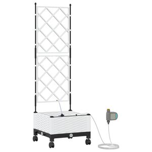 vidaXL Aiakonteiner Kastmise ja Ratastega Valge 40 x 40 x 132 cm PP