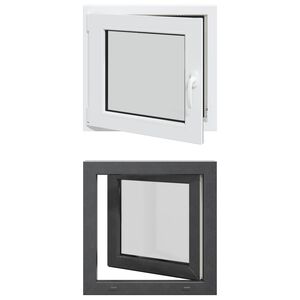 vidaXL Keldriakendus RISOR 50 x 50 cm PVC ja klaas Antratsiit