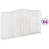 vidaXL kaarekujulised gabioonkorvid 6 tk, 400x50x220/240 cm, raud