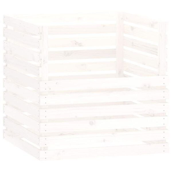 vidaXL komposter, valge, 80 x 80 x 78 cm, m&auml;nnipuit