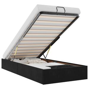 vidaXL Ottomani voodiraam ilma madratsita, must, 90x190 cm, samet