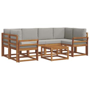 vidaXL V&auml;li diivanikomplekt padjaga 7 pcs Looduslik ja Hele Hall