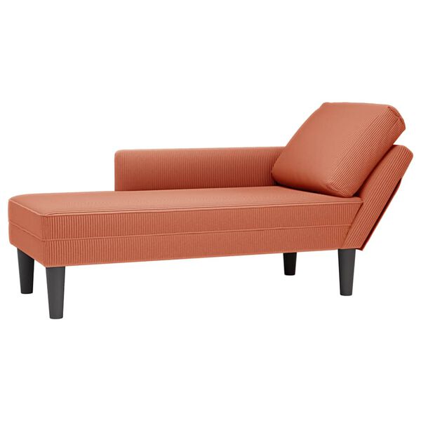 vidaXL Chaise Lounge padja punase oranži velvetist kangaga