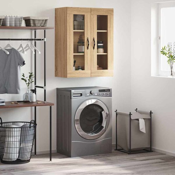 vidaXL seinakapp, Sonoma tamm, 69,5 x 34 x 90 cm, tehispuit