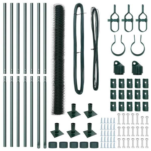 vidaXL Aiapost Roheline 10 x 1,6 m (36 mm v&otilde;rk) Terased ja PVC