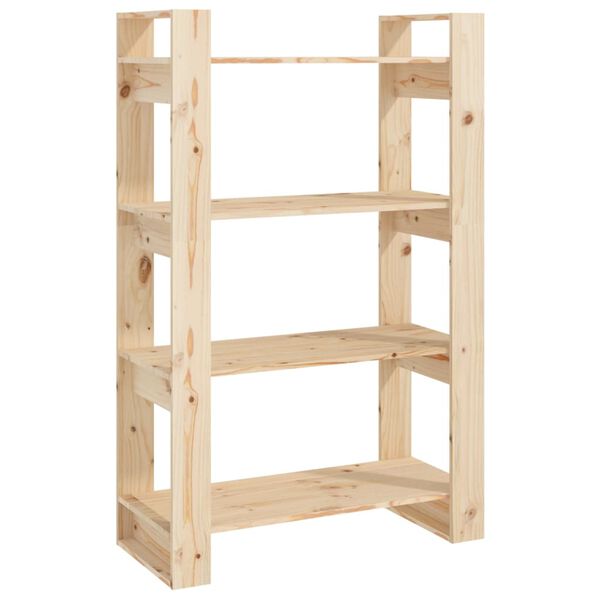 vidaXL raamaturiiul/ruumijagaja, 80x35x125 cm, täismännipuit