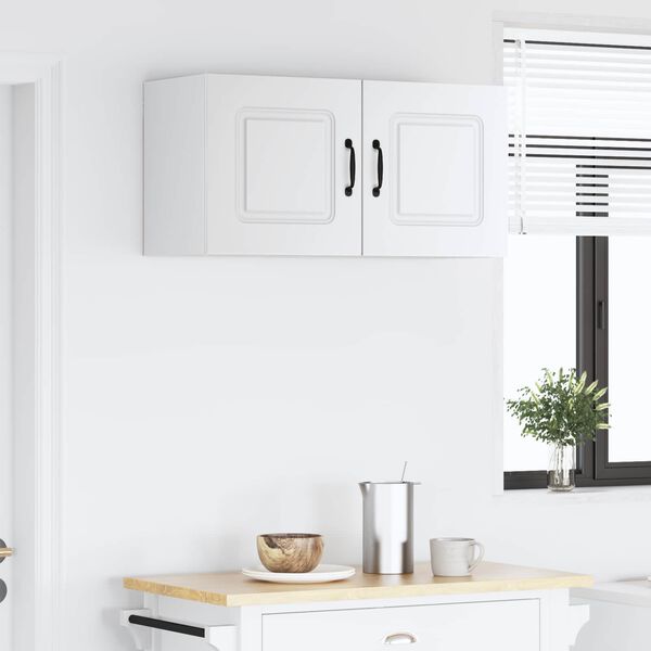 vidaXL K&ouml;&ouml;gikapp ladustamisega Kalmar Valge 80 x 31 x 40 cm Tehispuit