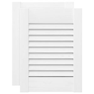 vidaXL kapiuksed võredega disain 2 tk Valge 39,5x29,5 cm