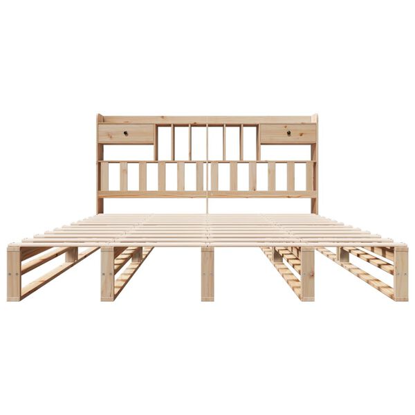 vidaXL riiuliga voodiraam ilma madratsita, 180x200 cm, m&auml;nnipuit