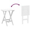 vidaXL kiiktool kokkupandava lauaga, valge, paplipuit