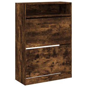 vidaXL jalan&otilde;udekapp, 2 klappuksega, suitsutamm, 80 x 34 x 116 cm