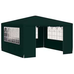 vidaXL professionaalne peotelk k&uuml;lgseintega, 4x4 m, roheline 90 g/m&sup2;