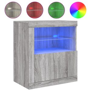 vidaXL puhvetkapp LED-tuledega, hall Sonoma tamm, 60,5 x 37 x 67 cm