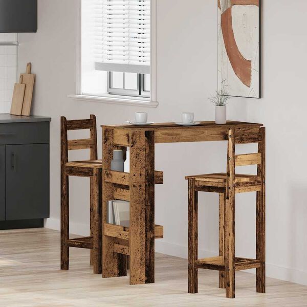 vidaXL Seina baarilaud Vana puit 102x45x103,5 cm Engineered Wood