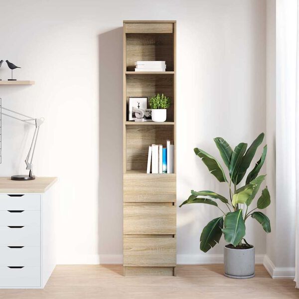 vidaXL Highboard Sonoma tamm 37,5x35x180 cm Engineered Wood