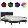 vidaXL Voodi raam LED-ribadega peaga Must 160 x 200 cm Kunstnahk