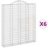 vidaXL kaarekujulised gabioonkorvid 6 tk, 200x30x220/240 cm, raud
