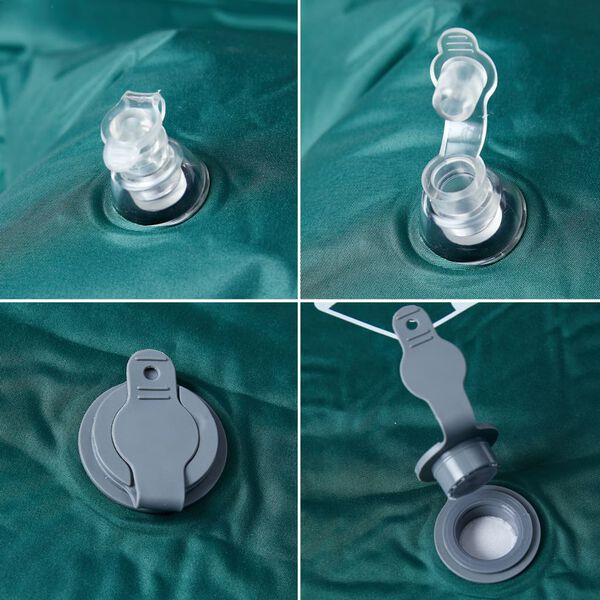 vidaXL isetäituv 1 inimesele matkamadrats koos patjadega, roheline