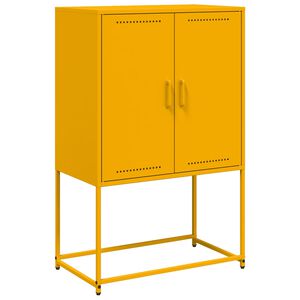 vidaXL k&otilde;rge kapp, sinepikollane, 68,5x38,5x107 cm, teras