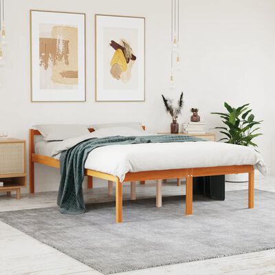 vidaXL seeniorite voodi, vahapruun, 120 x 190 cm, männipuit