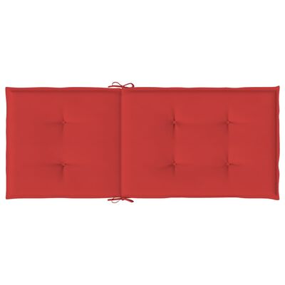 vidaXL kõrge seljatoega toolipadjad 2 tk, punane, 120x50x3 cm, kangas
