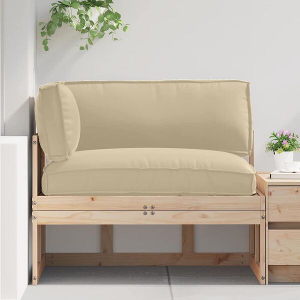 vidaXL Pallet padjakomplekt 3 pcs Beež Oxfordi kangas