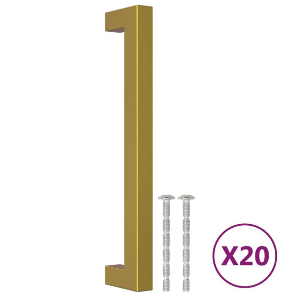 vidaXL kapi k&auml;epidemed 20 tk, kuldne, 160 mm, roostevaba teras