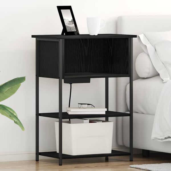 vidaXL &Ouml;&ouml;lambi kapp Must tamm 55 x 31 x 76 cm Tehispuit