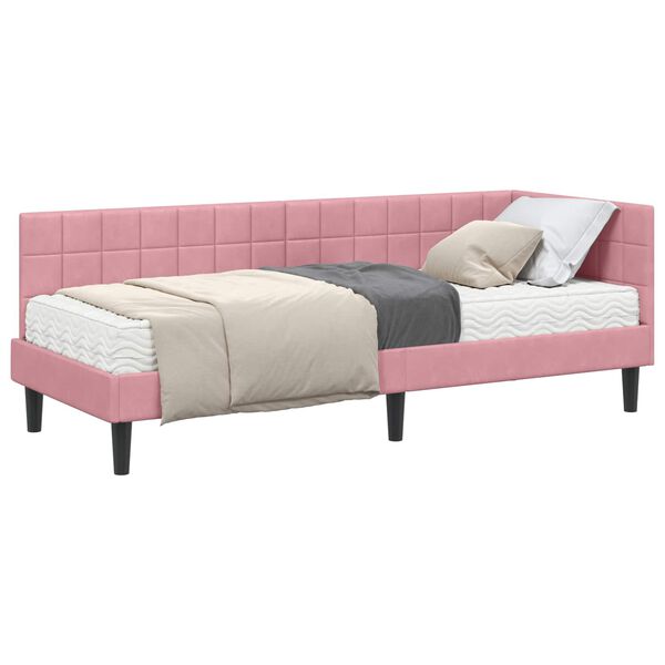 vidaXL Nurgavoodi raam koos madratsiga peaga 2 pcs Hall Samet