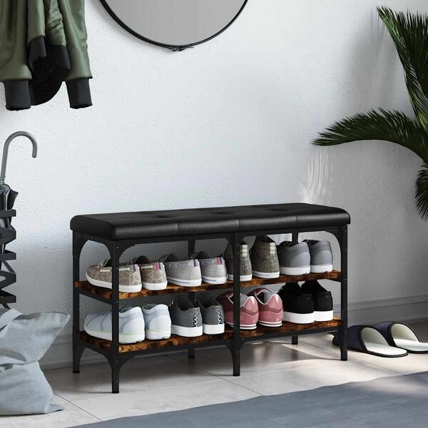 vidaXL jalatsipink, suitsutatud tamm, 82 x 32 x 47cm, tehispuit